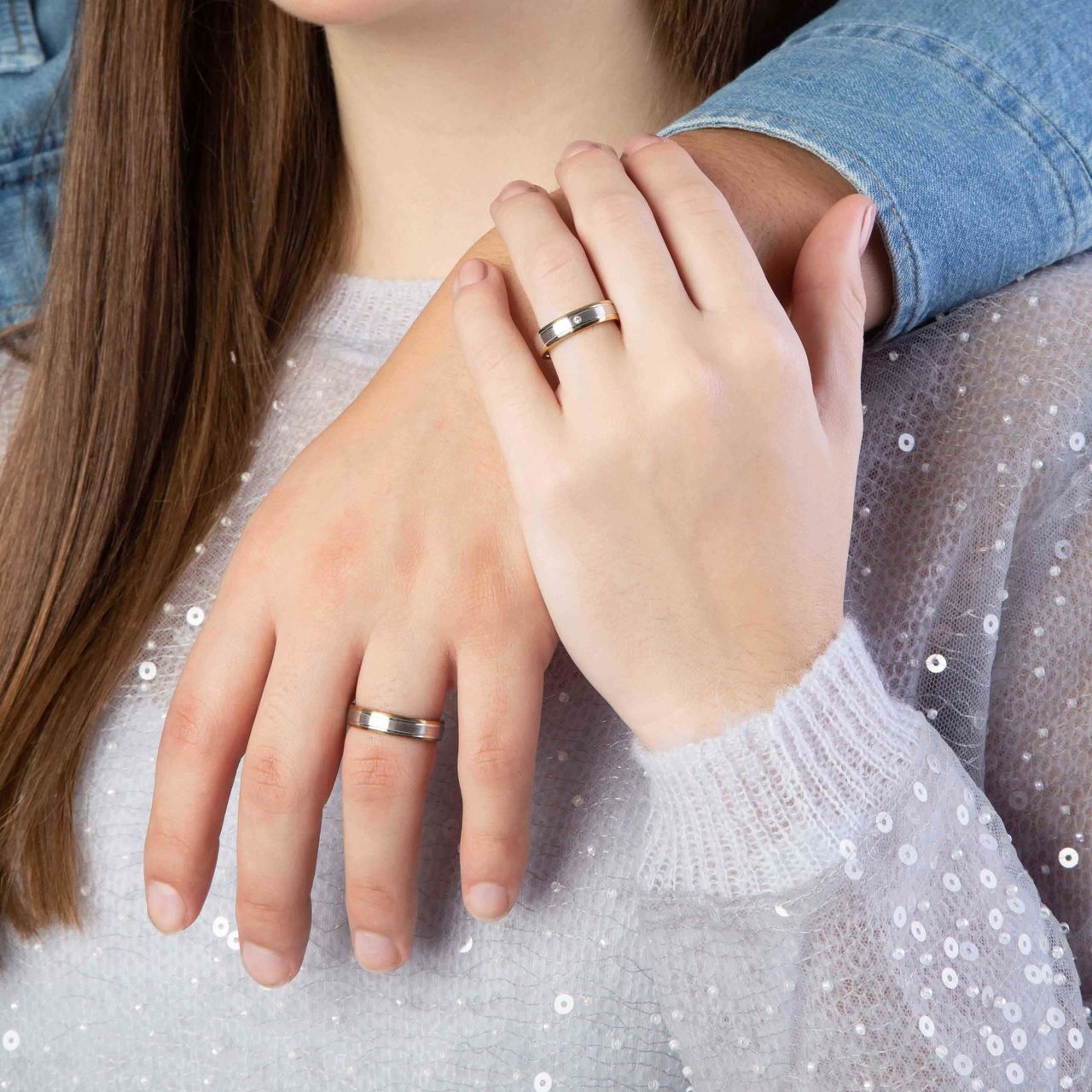 Zilveren goldplated herenliefdesring Sofia