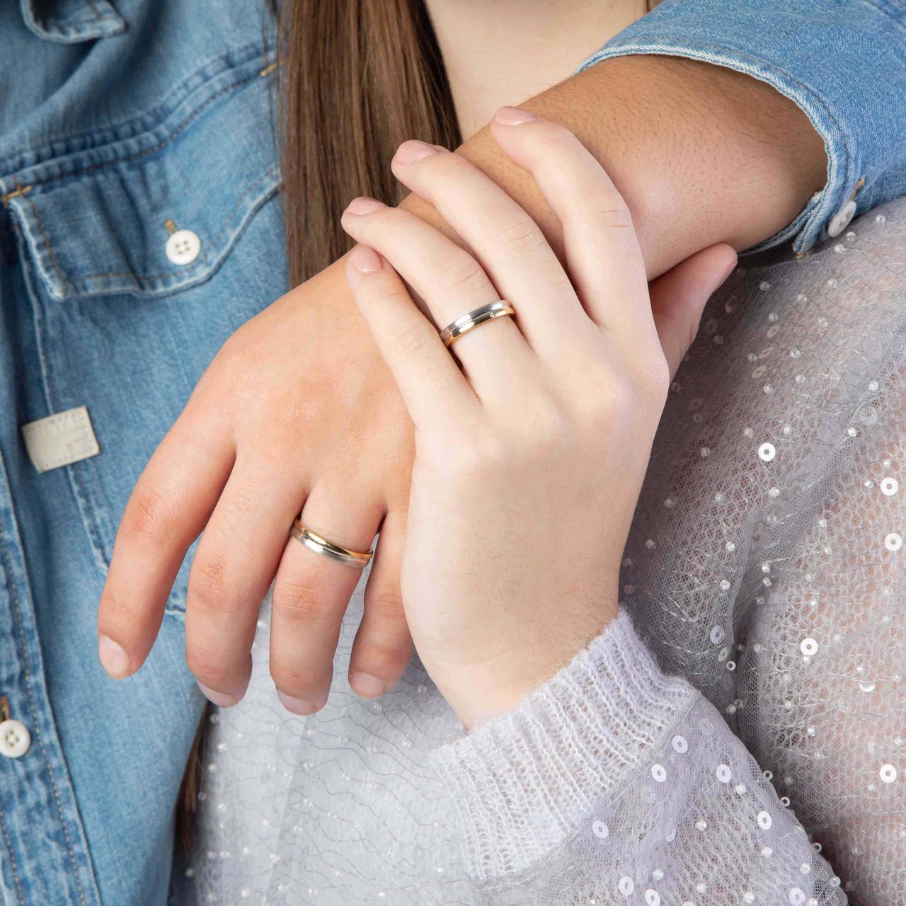 Zilveren goldplated liefdesring Pamplona met zirkonia voor dames