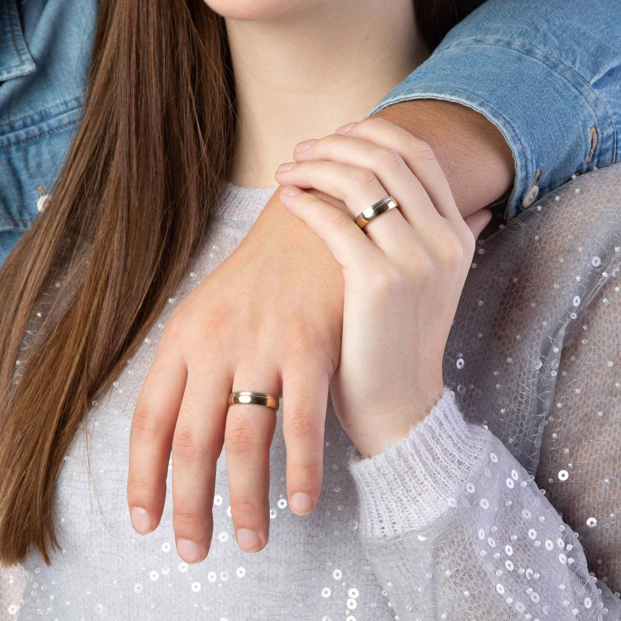 Zilveren goldplated herenvriendschapsring Mallorca