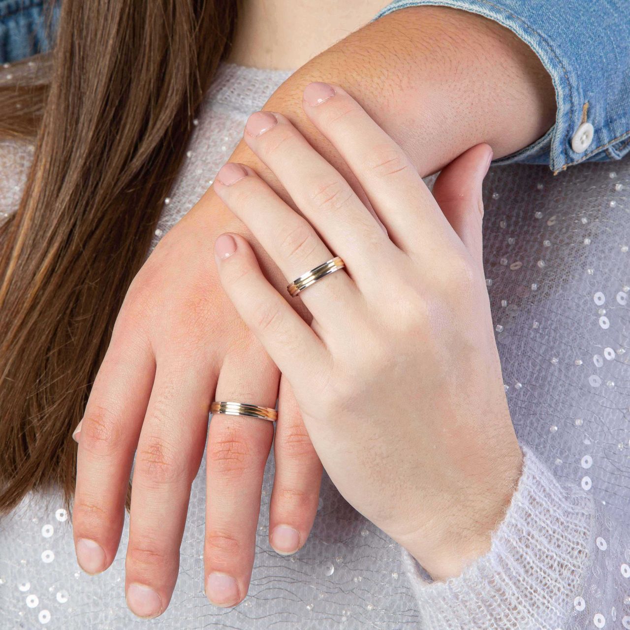 Zilveren goldplated liefdesring San Sebastian voor dames