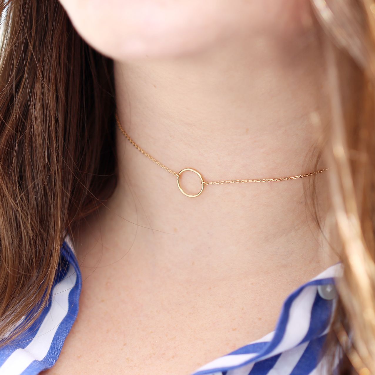 Goldplated choker cirkel