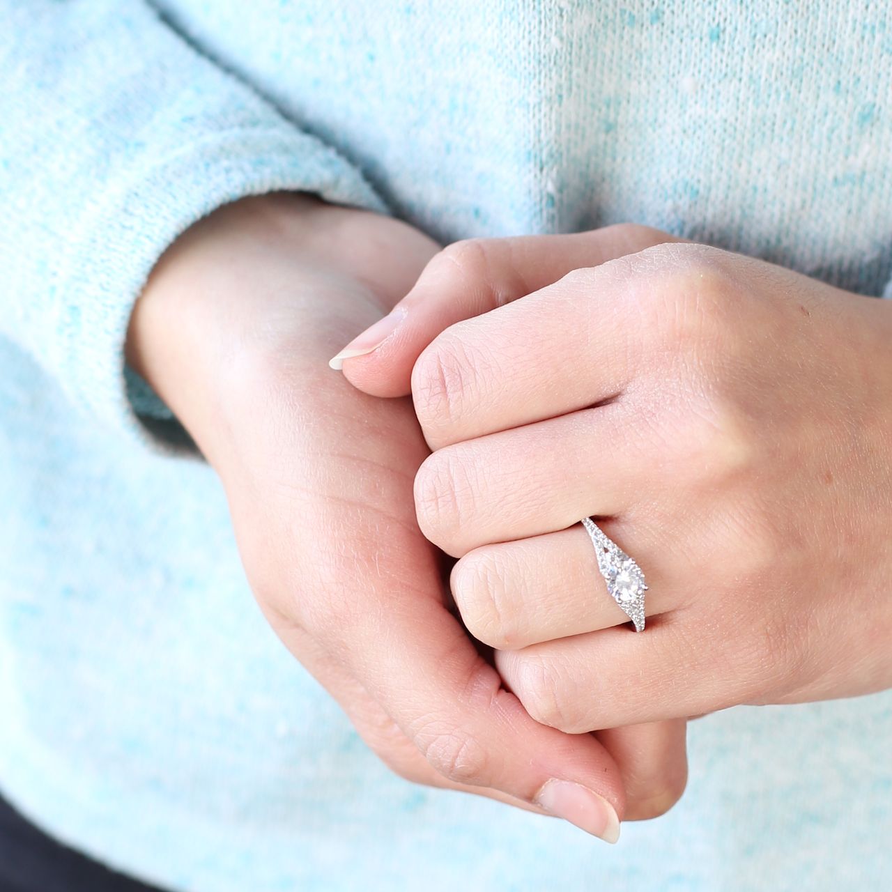 Zilveren ring met zirkonia