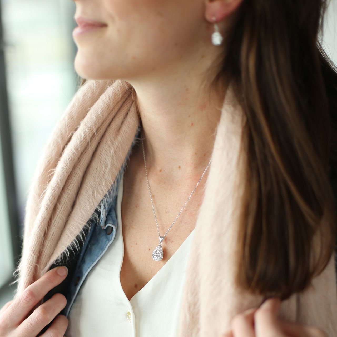 Zilveren sieradenset met Swarovski kristal voor dames