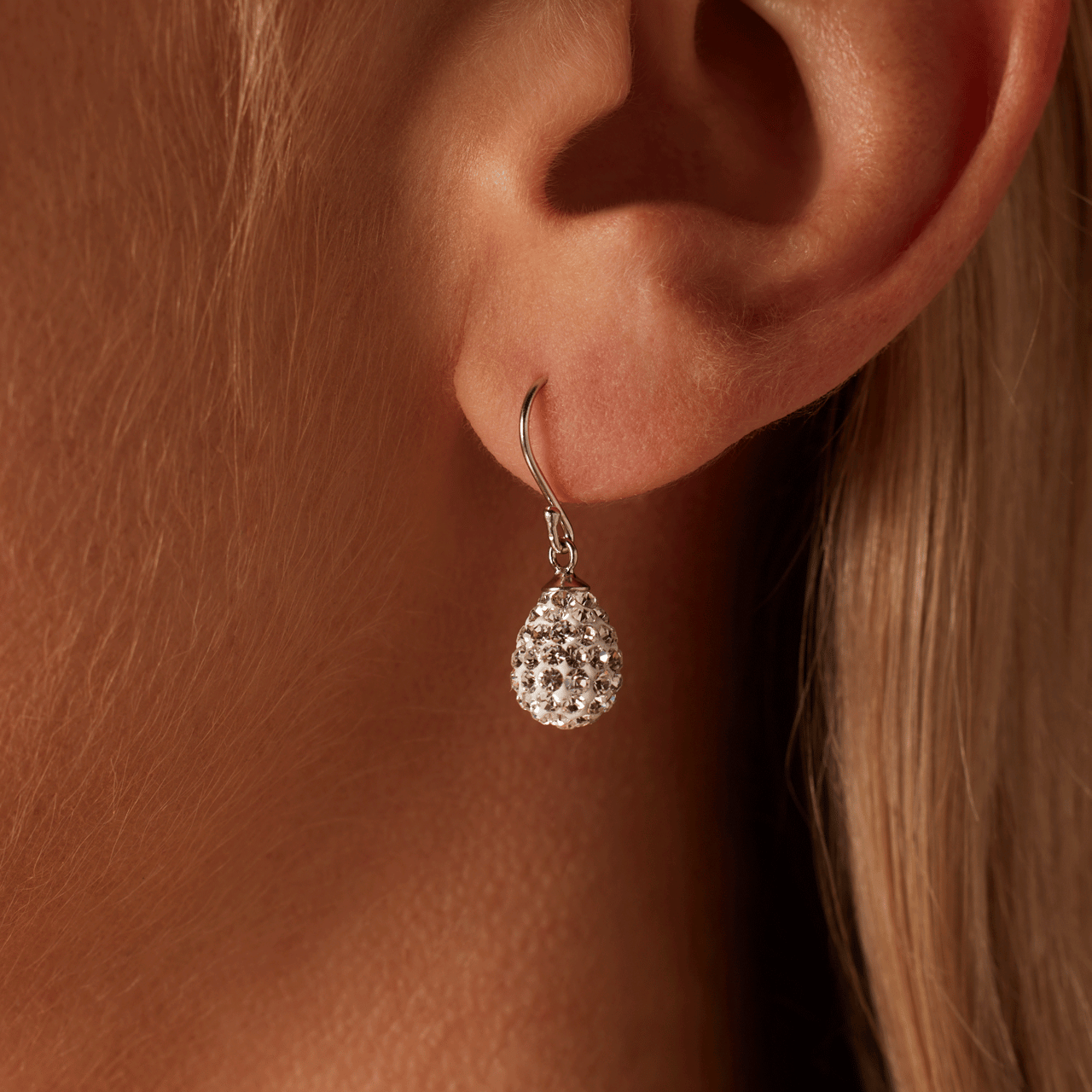 Schmuckset, 925 Silber, Tropfen mit Kristall