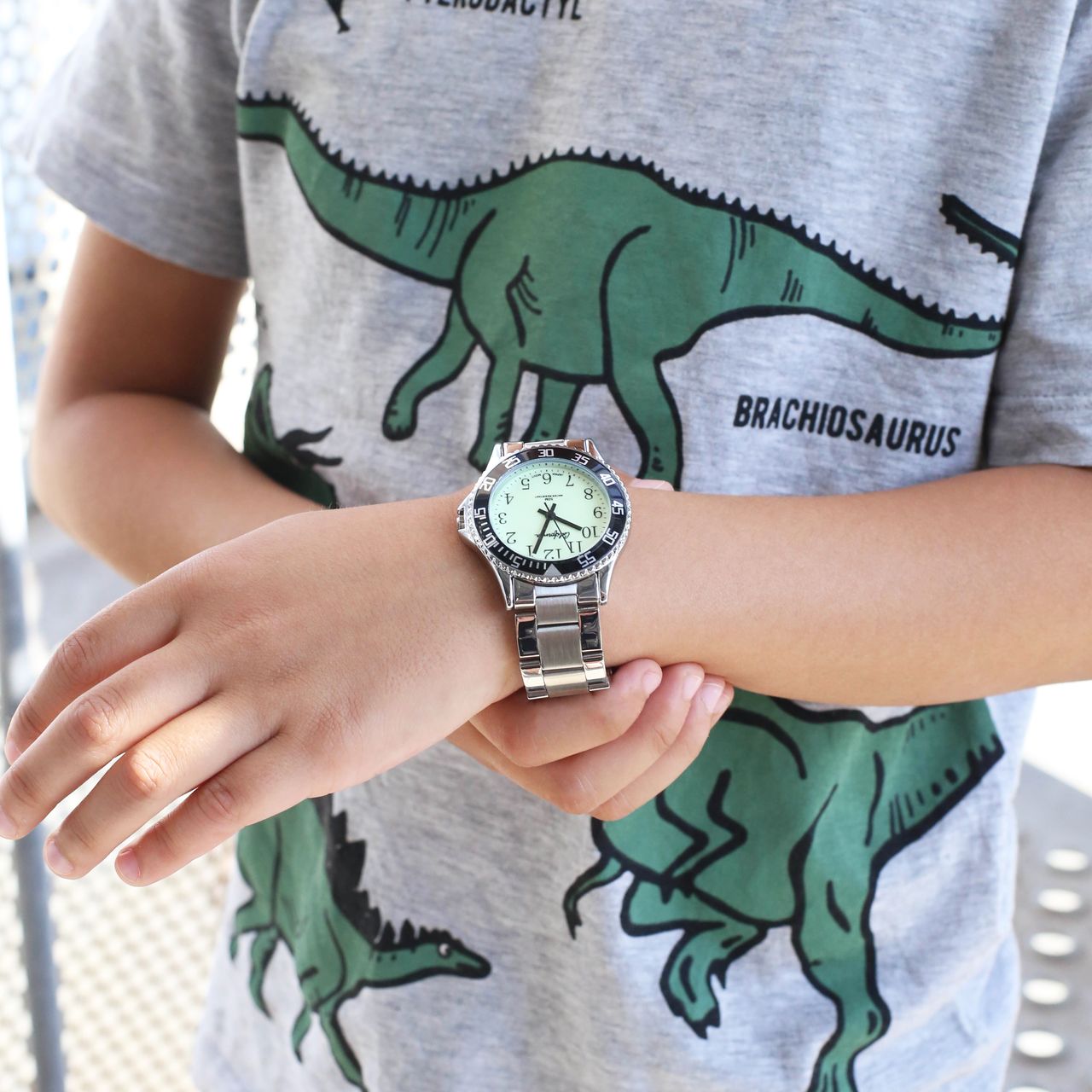 Urban Story Jongens Kinder Horloge Zilverkleurig