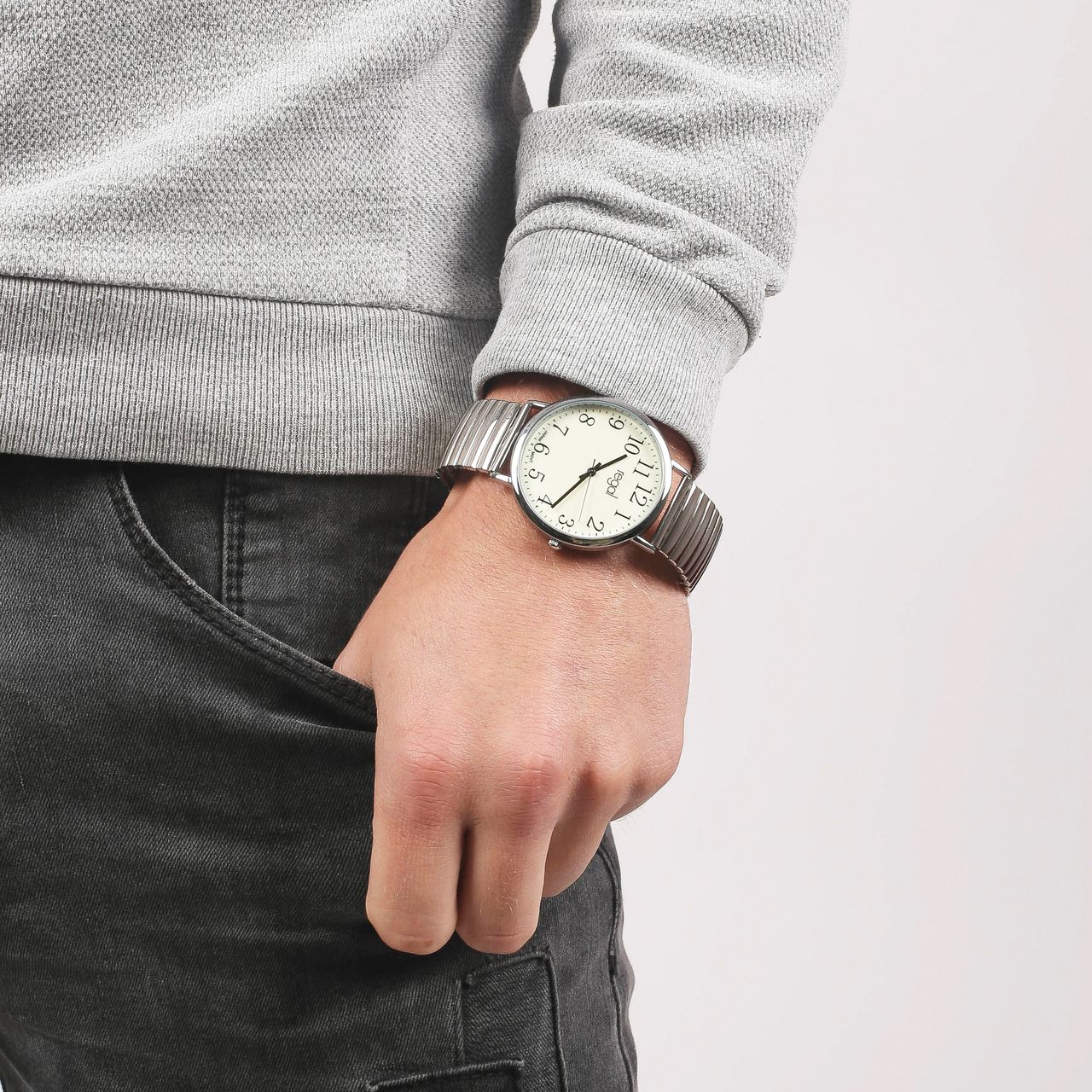 Regal horloge met stainless steel rekband