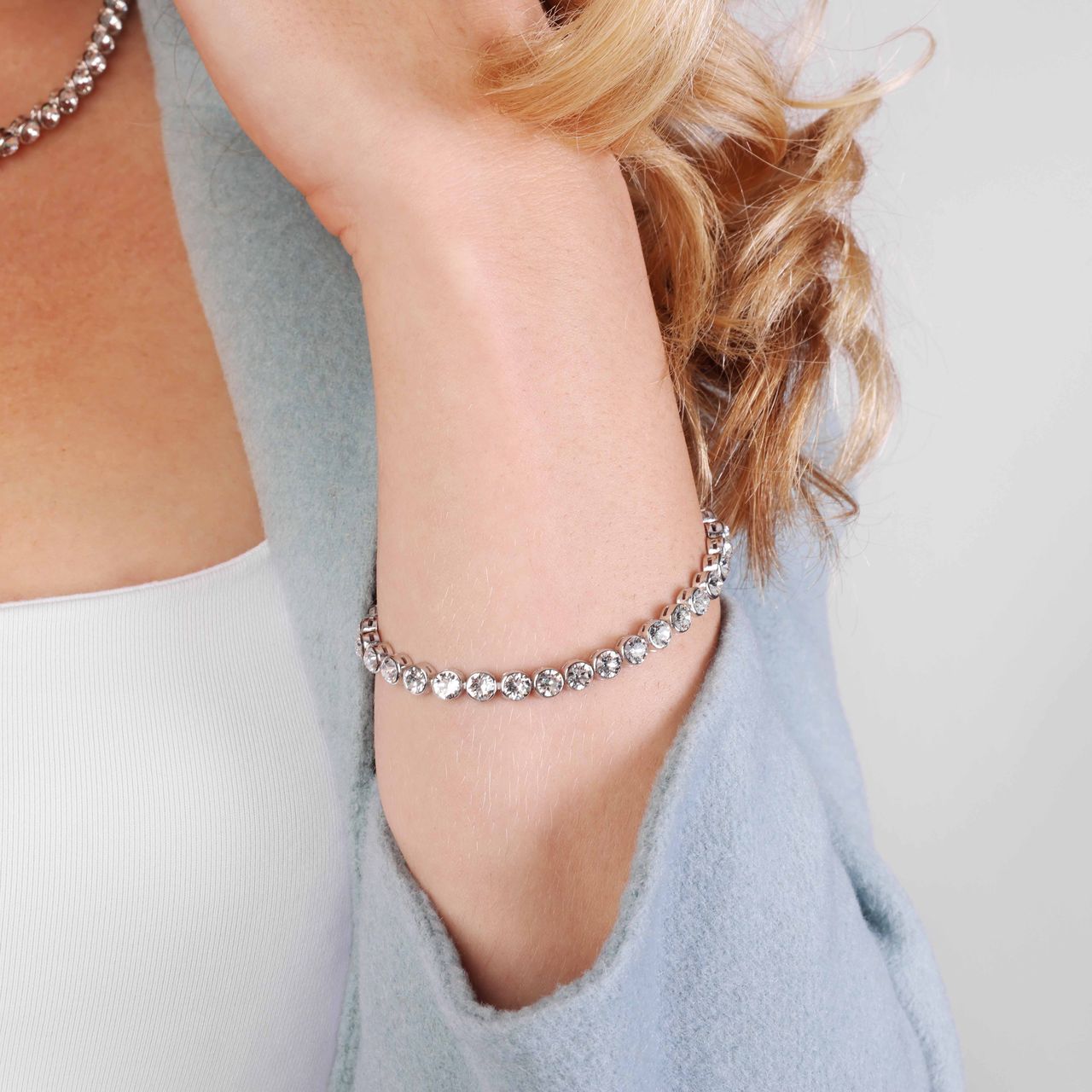 Schmuckset, 925 Silber, mit Kristall