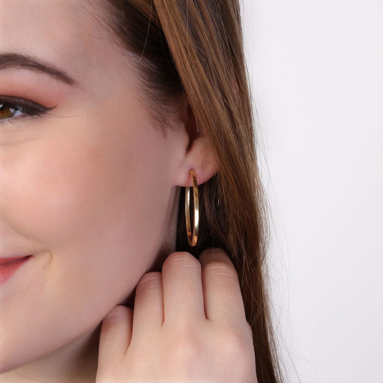 375 Gold Ohrringe, oval