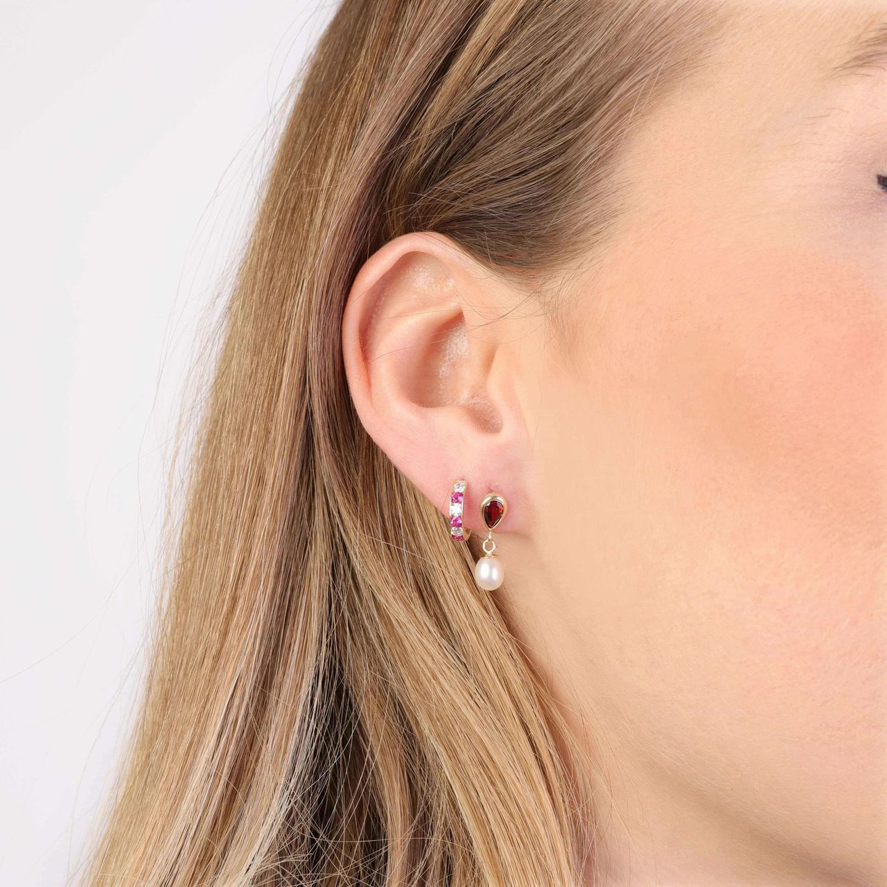 Ohrringe, 375 Gold, mit Zirkonia