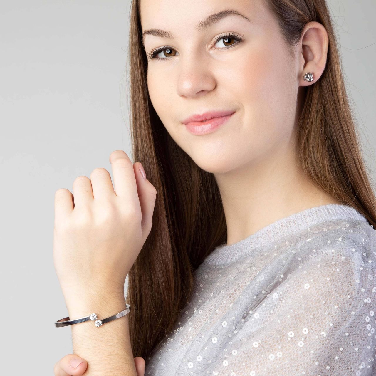 9 Karaat oorknoppen knoop wit