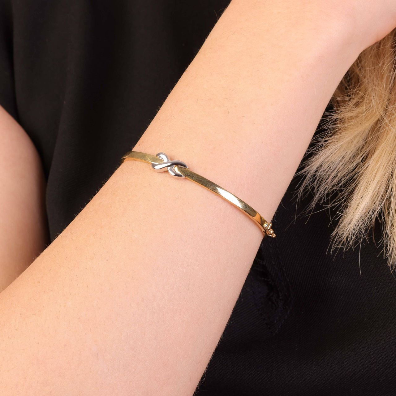 zweifarbiger Bangle-Armreif,375 Gold, Infinity