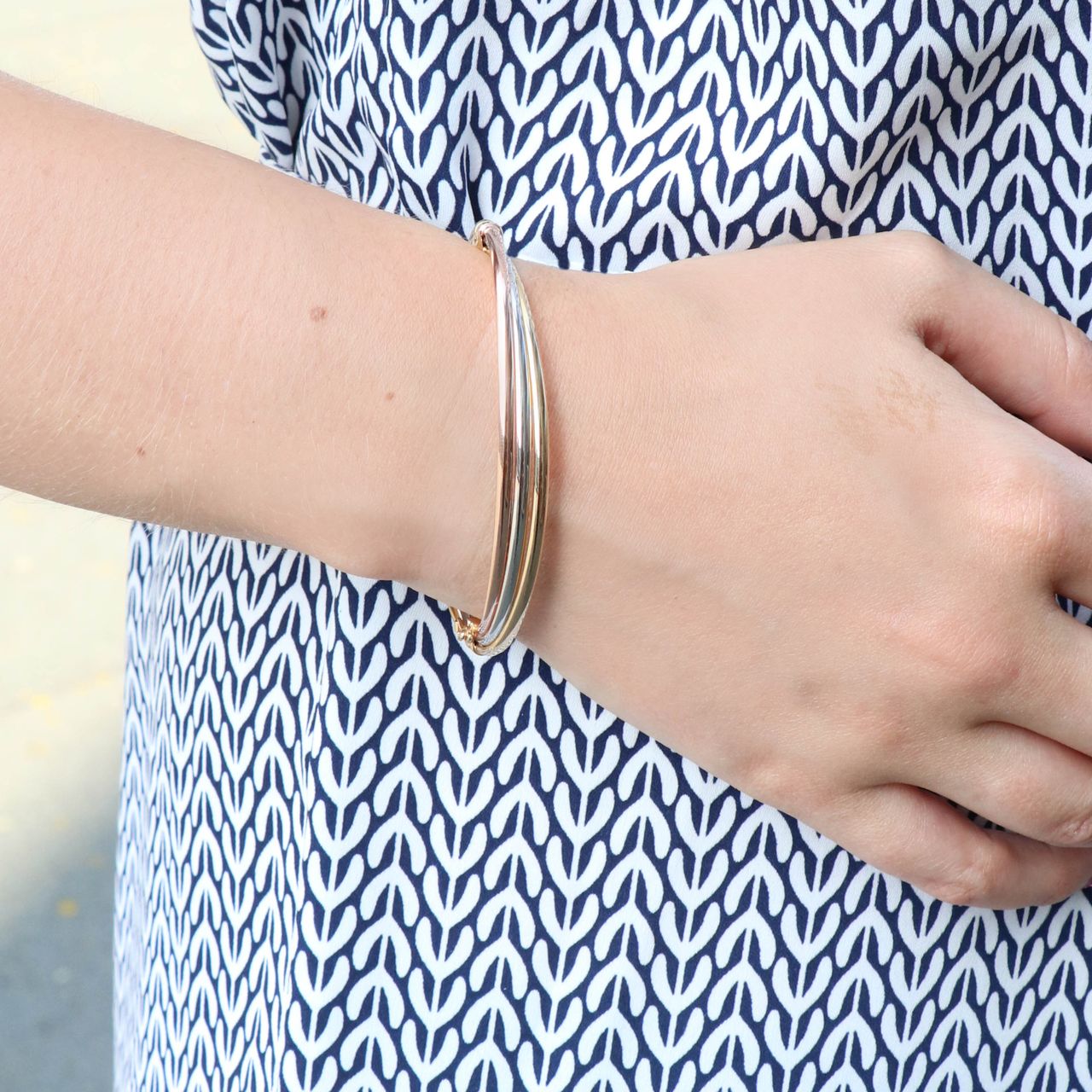 9 Karaat tricolor bangle 3-in-1