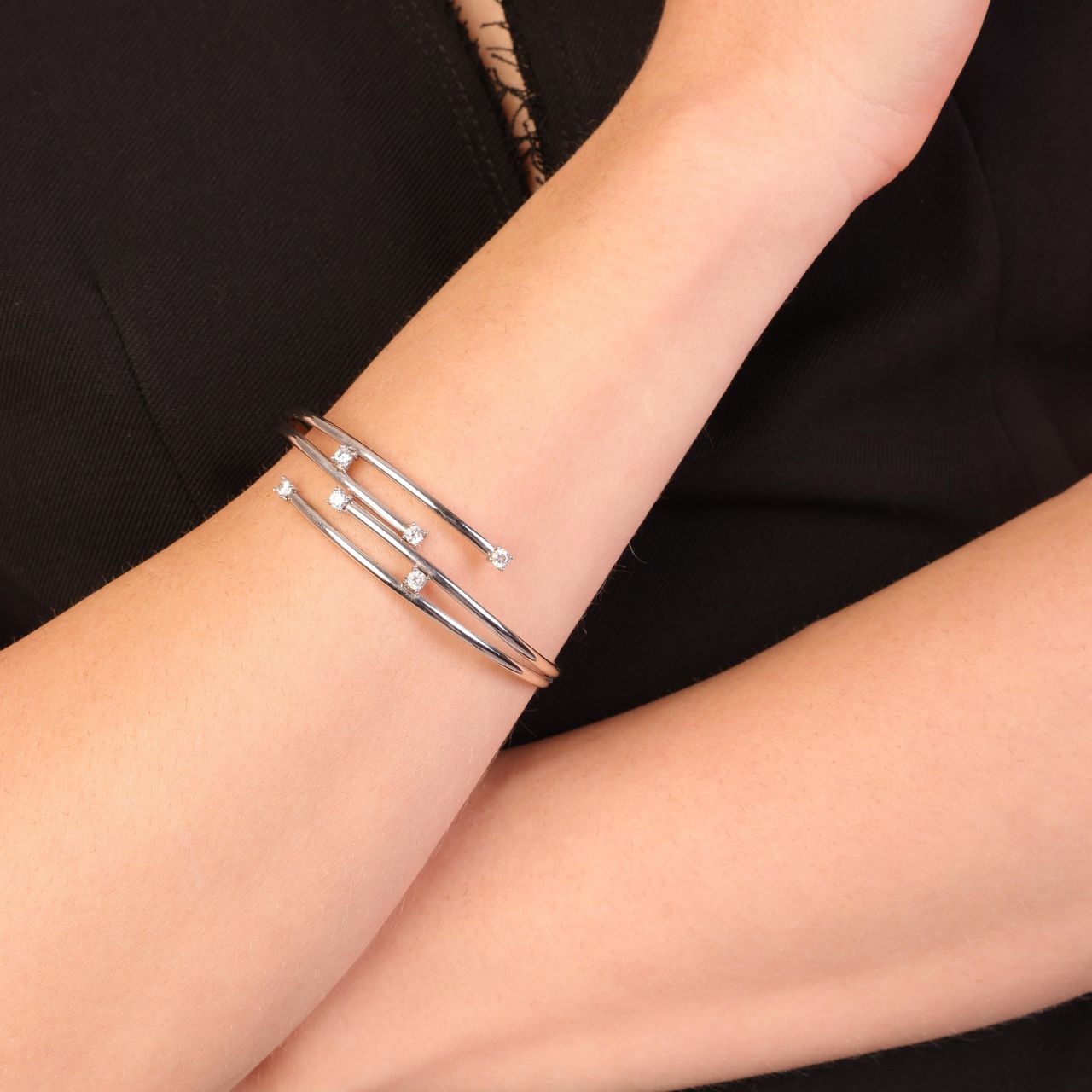 9 Karaat bangle met zirkonia wit