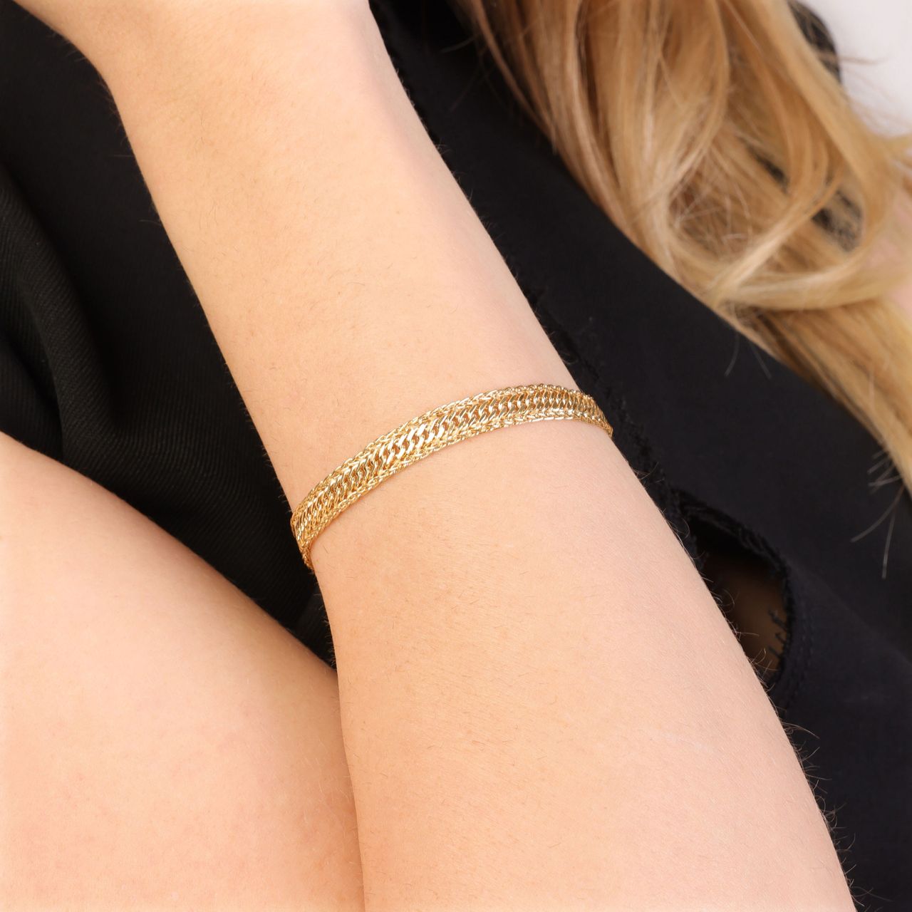 375 Gold Armband mit Spiga-Gliedern
