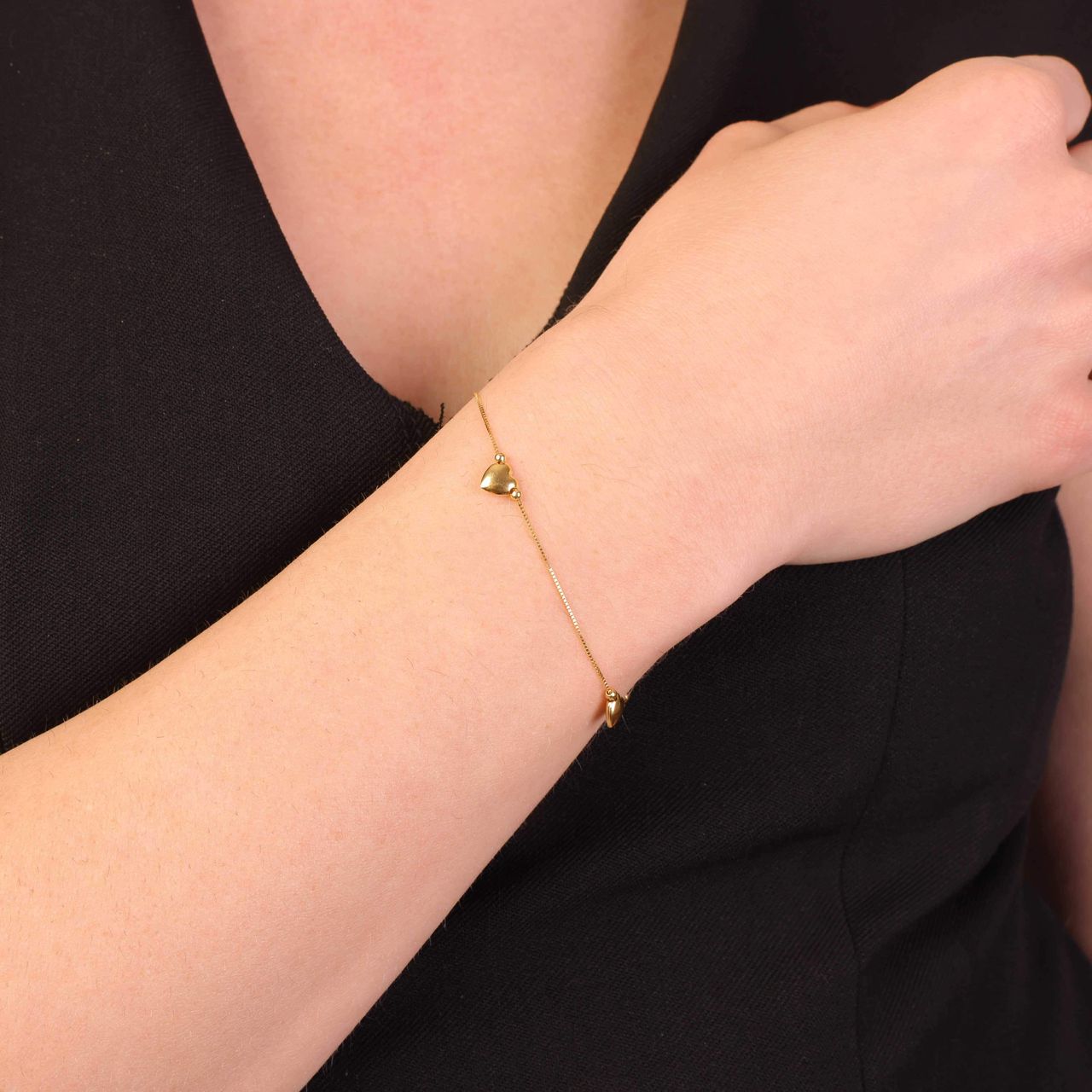 375 Gold Armband mit 3 Herzchen
