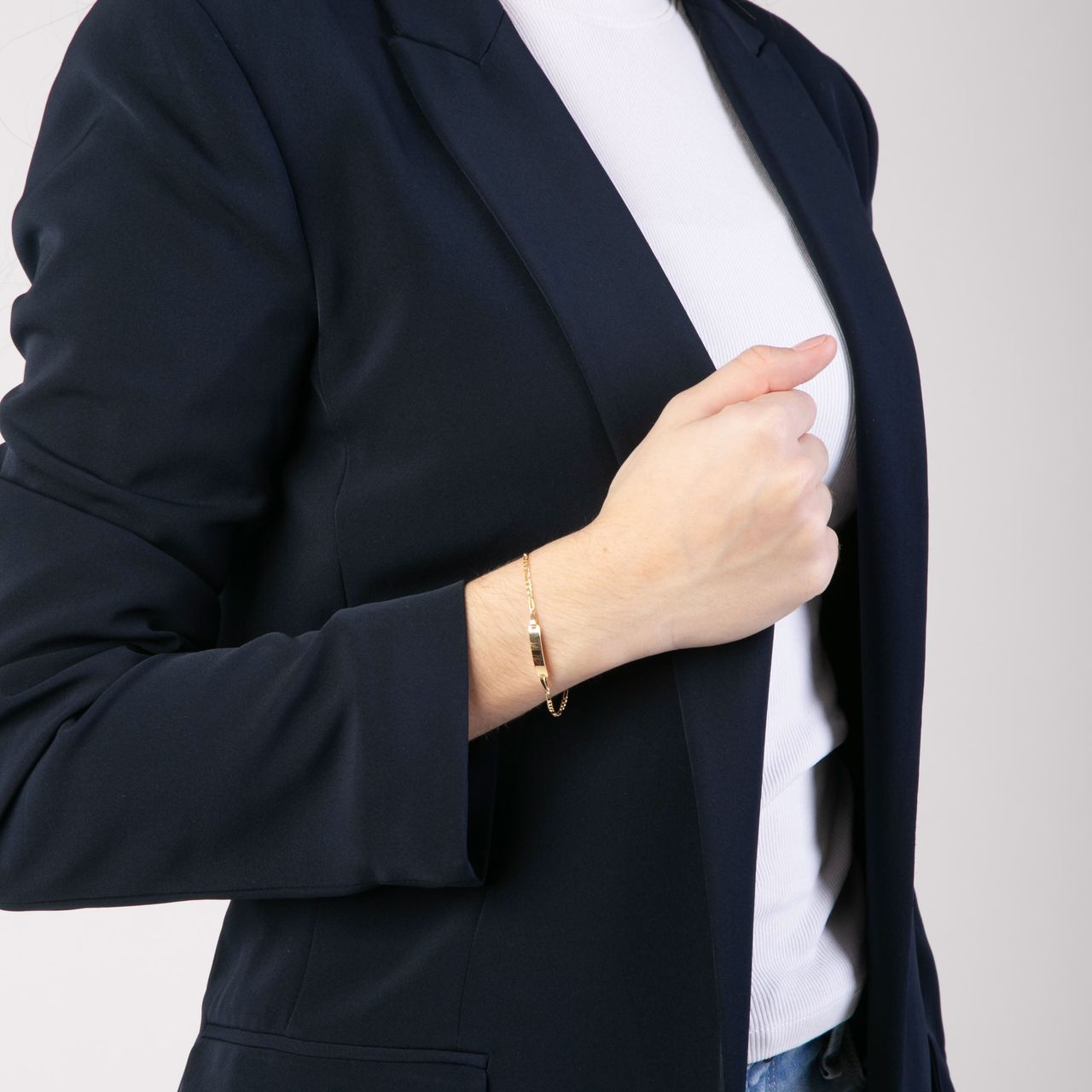 9-karätiges Plattenarmband Figaro