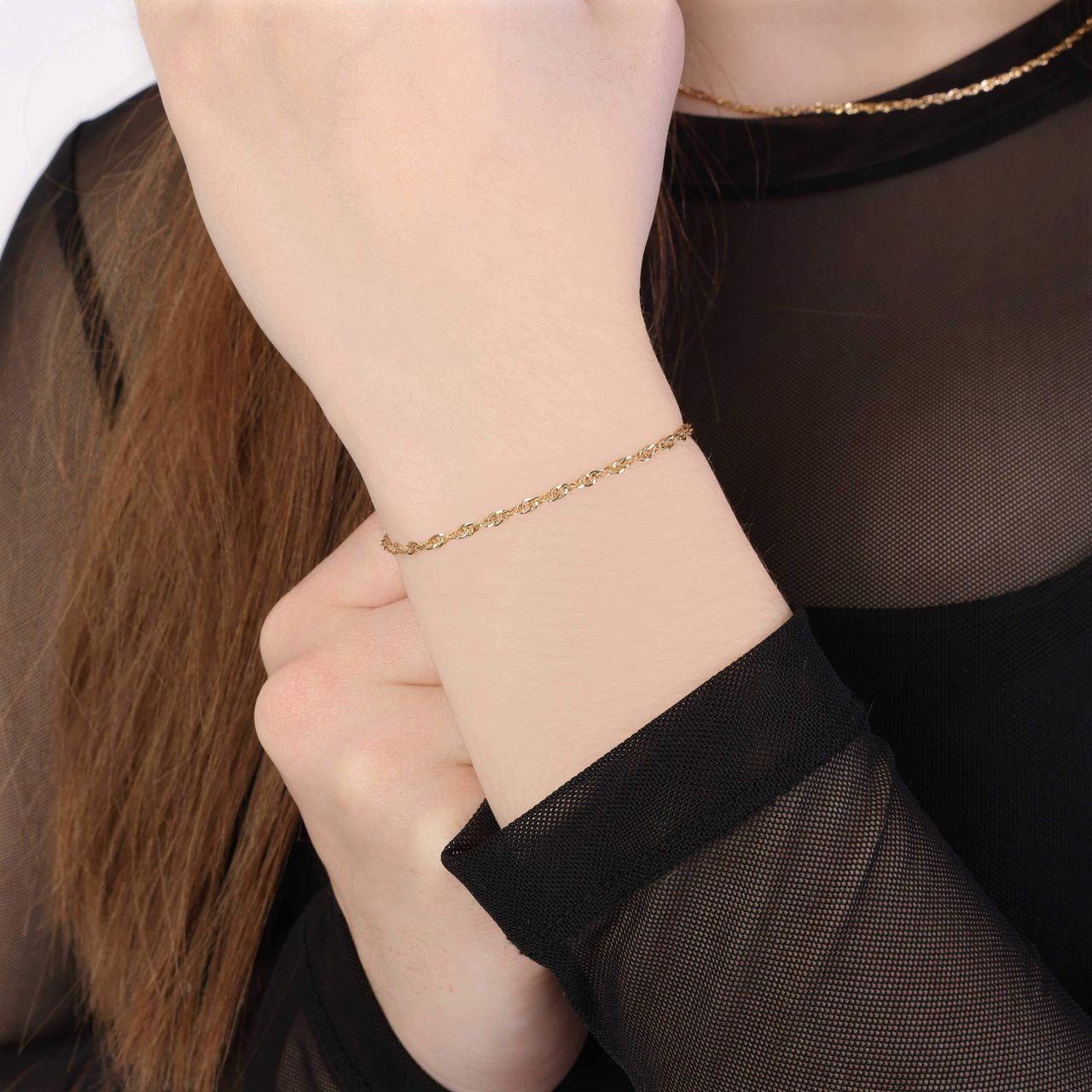 375 Gold Armband ,,Prince of Wales" mit Diamantschliff