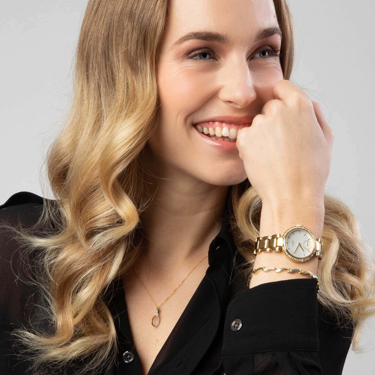 9 Karaat bicolor armband wave diamond cut