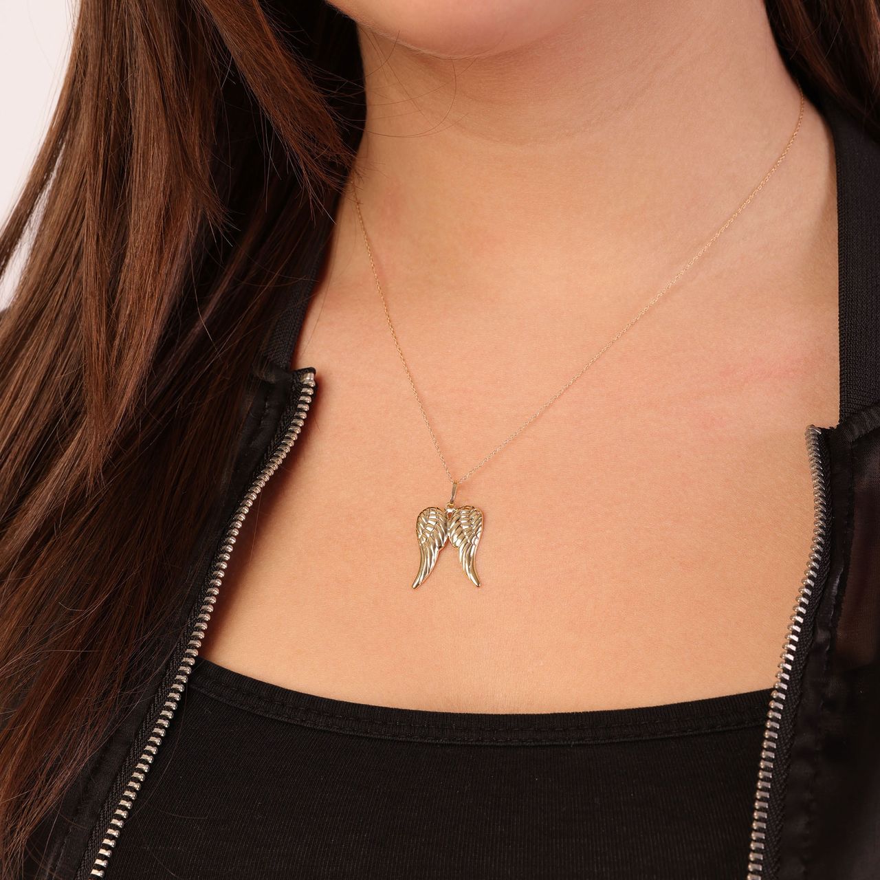 9 karaat ketting met hanger vleugels voor dames