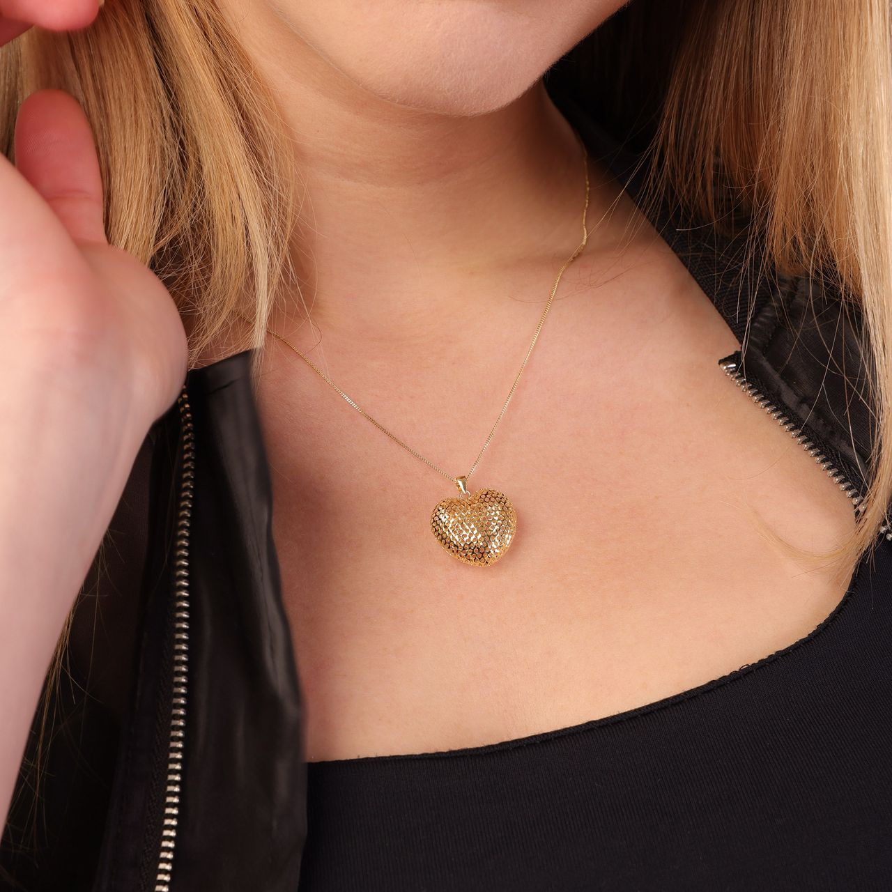 9 karaat ketting met hanger hart voor dames