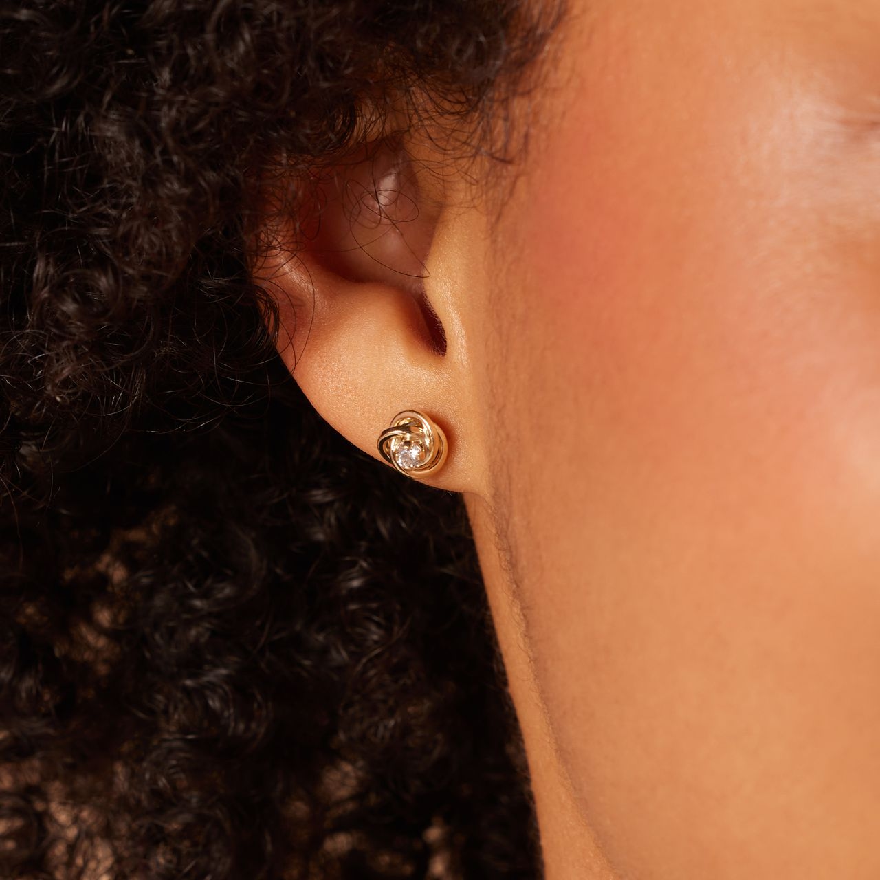 375 Gold Schmuckset Knoten mit Zirkonia