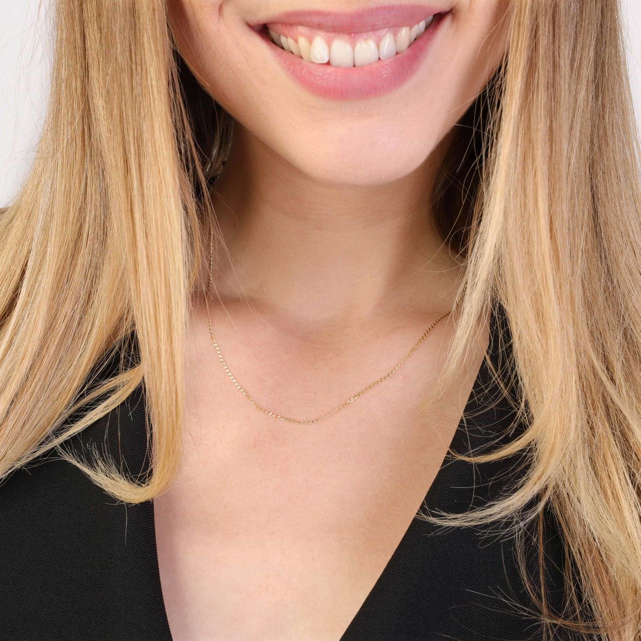 Halskette aus 375 Gold mit Gourmet-Gliedern