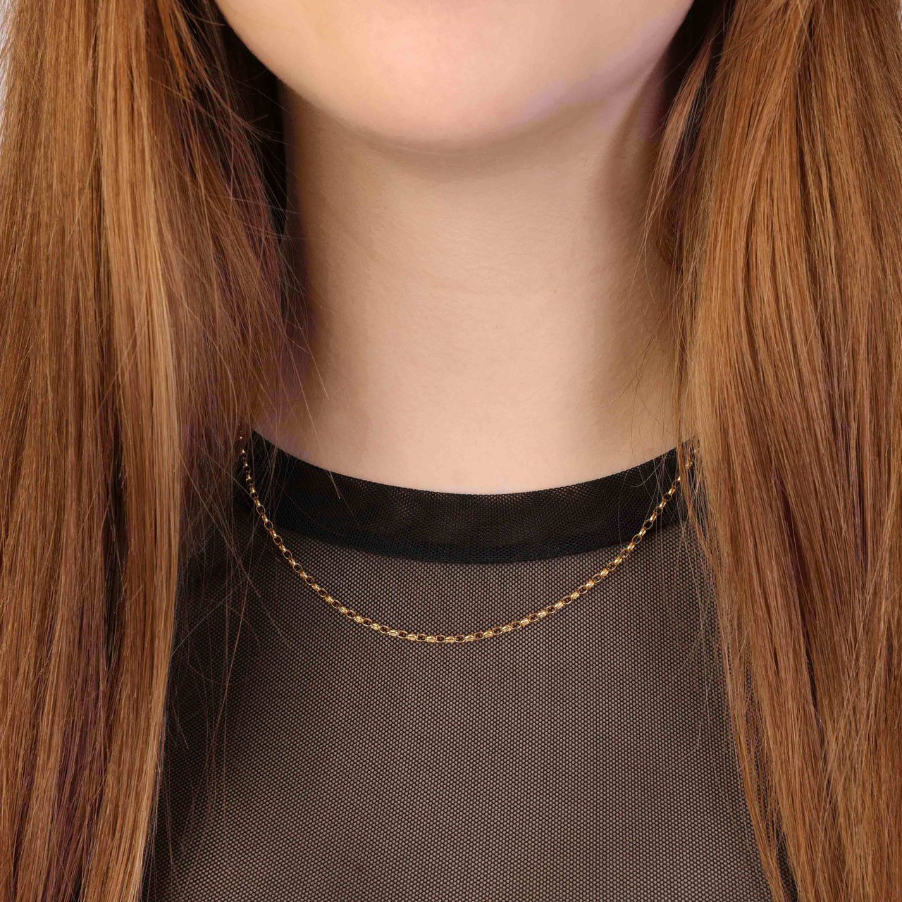 375 Gold Halskette Jasseron mit Diamantschliff
