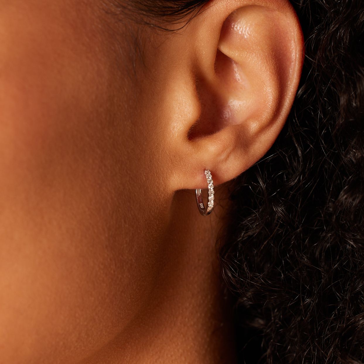 Ohrringe, 585 Weißgold, mit Diamant 0,15 kt