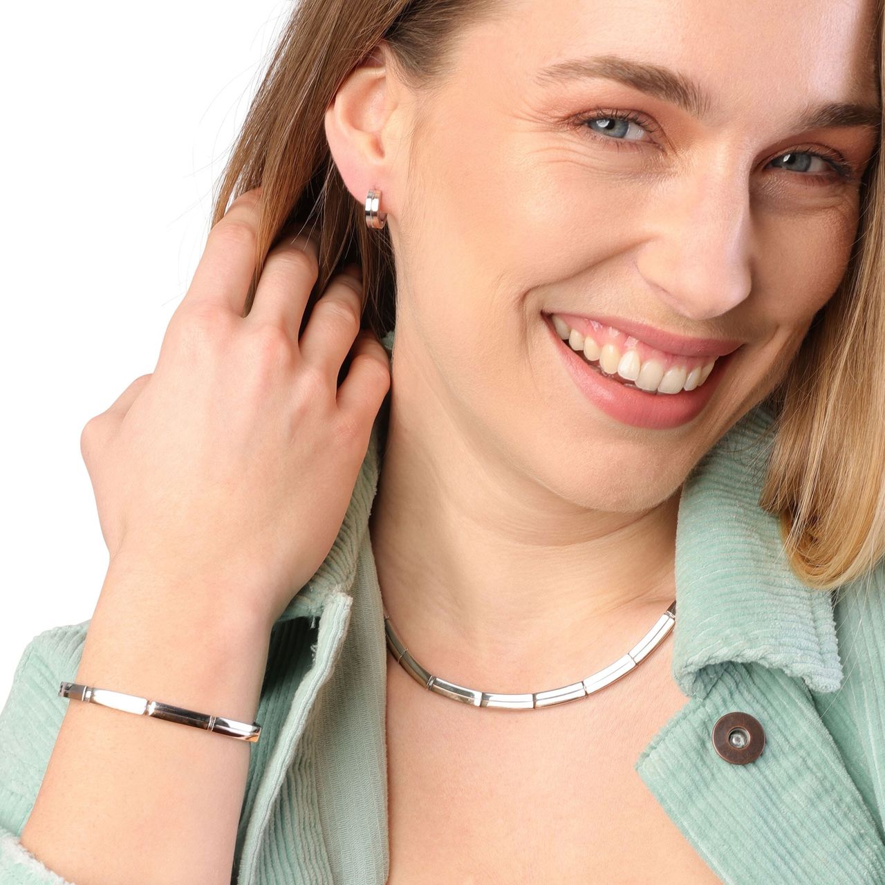 Stainless steel roséplated voor dames