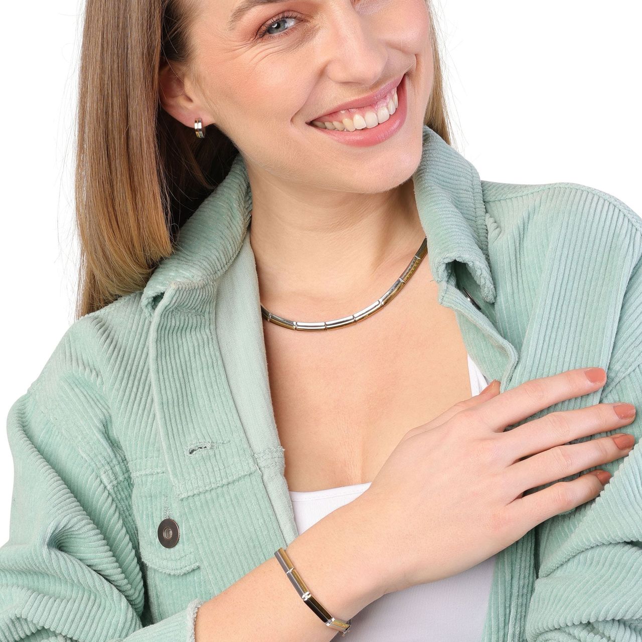 Stalen goldplated sieradenset voor dames