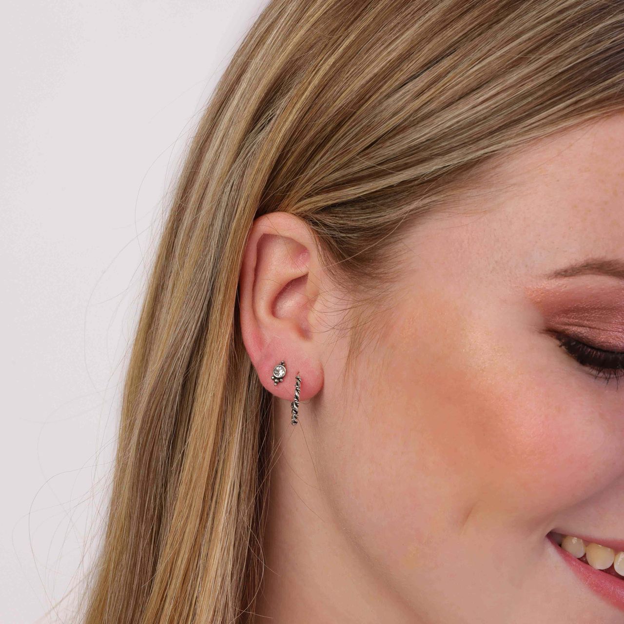 Ohrringe aus 925 Silber, Bali, 14 mm