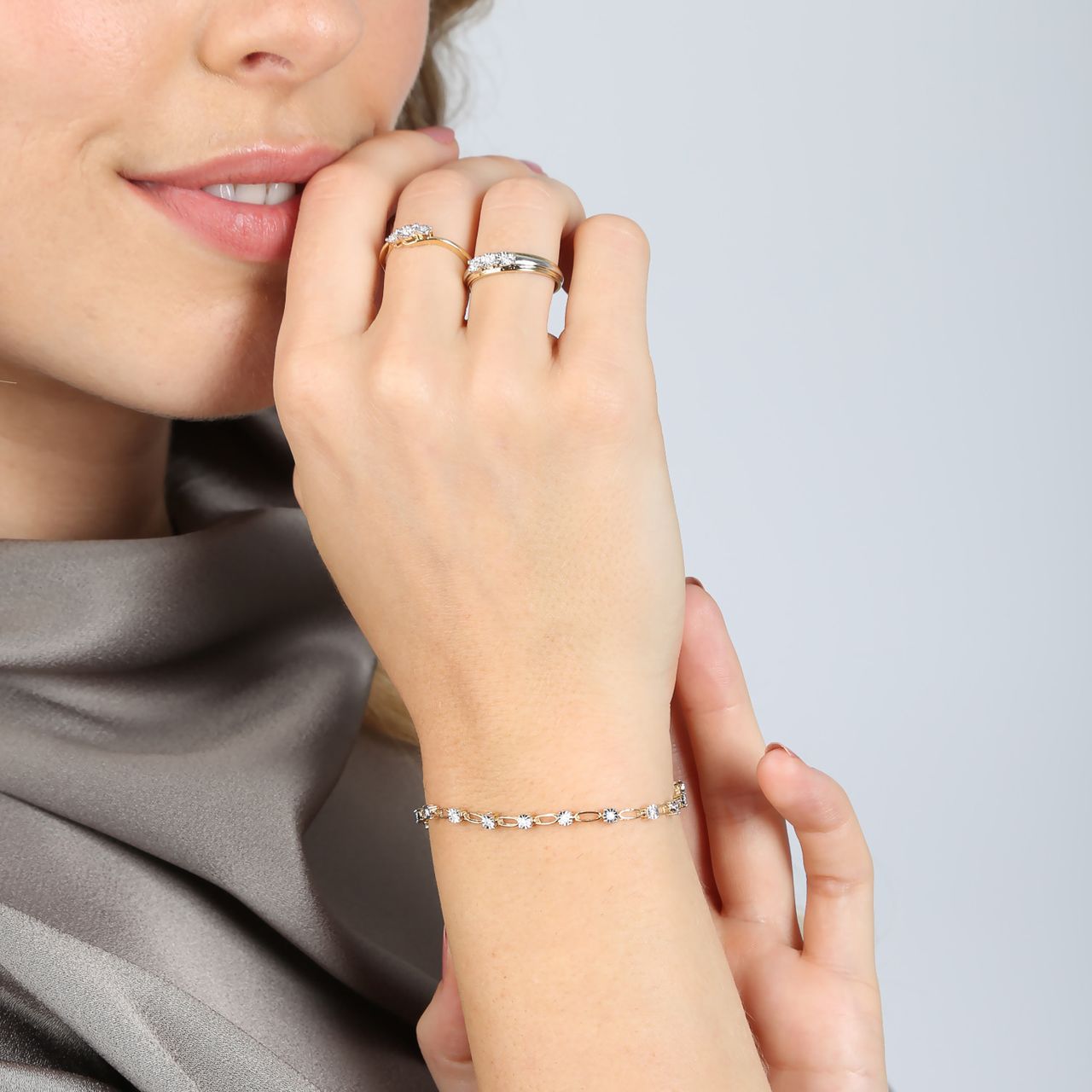 Armband aus 585 Gelbgold mit Diamant (0,25 ct)