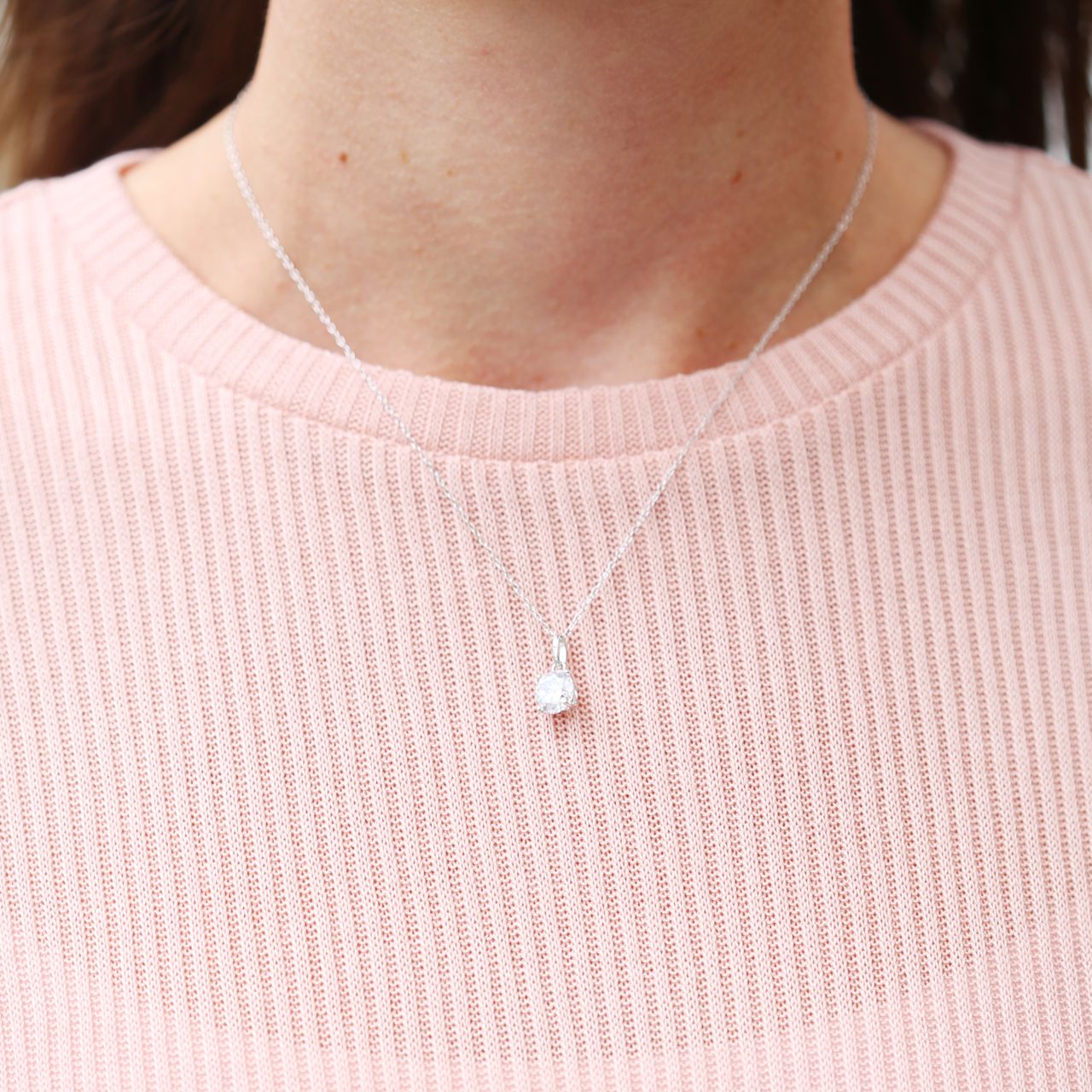 Halskette & Anhänger, 925 Silber, mit Zirkonia