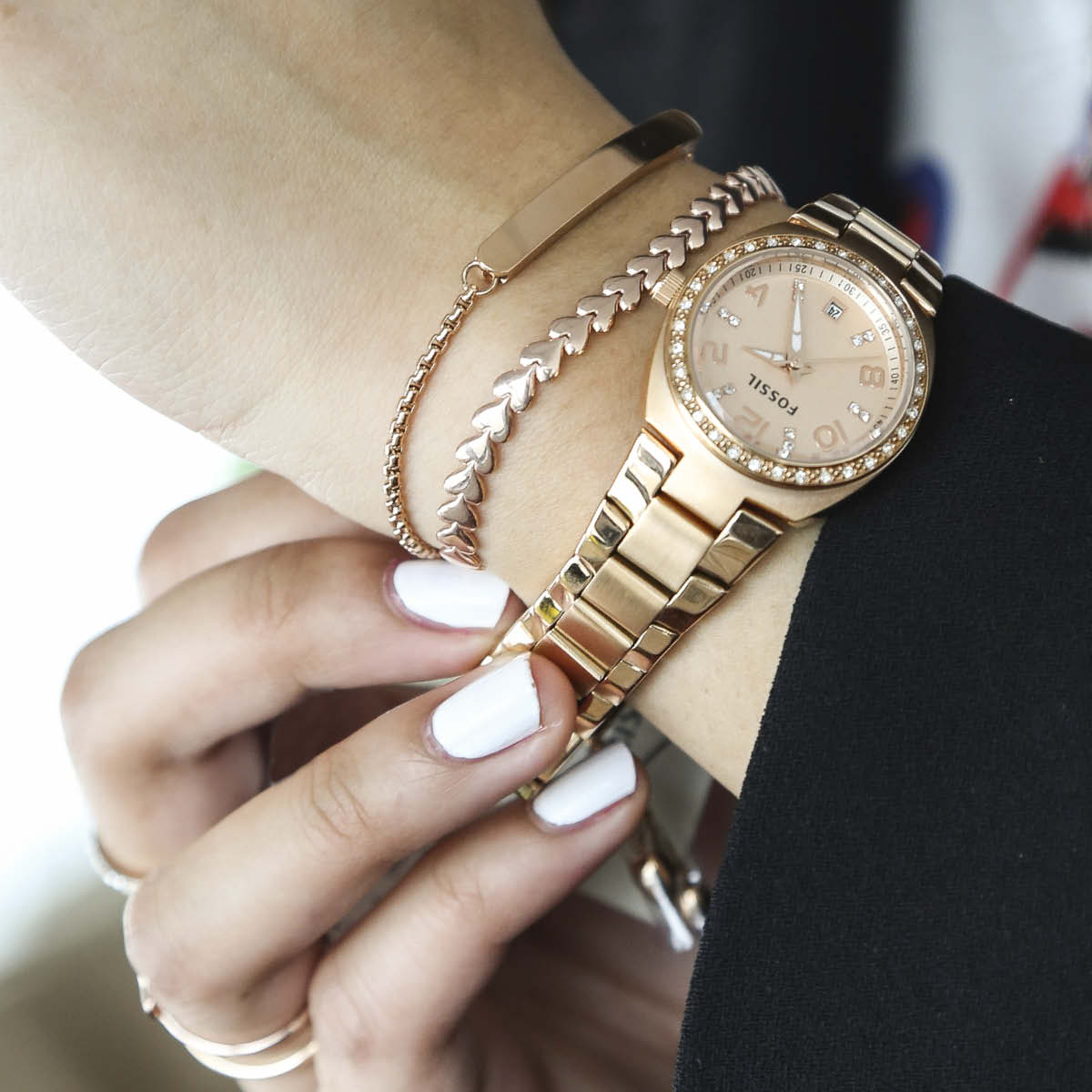 Gerecycled zilveren armband roseplated hart schakel