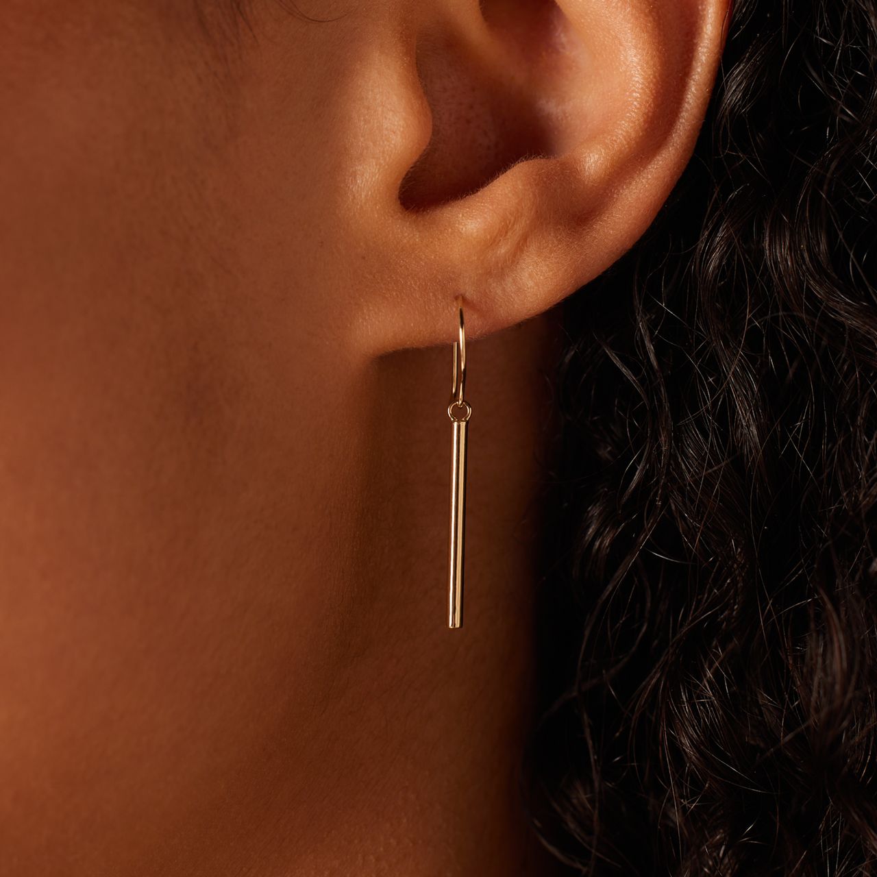 585 Gelbgold-Ohrringe „Bar“ 2 cm