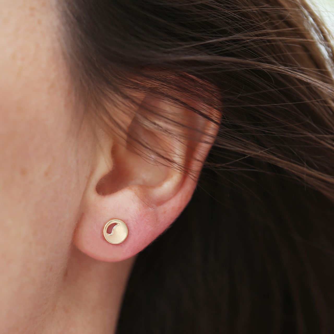 Ohrringe, 585 Gelbgold, rund, 6 mm