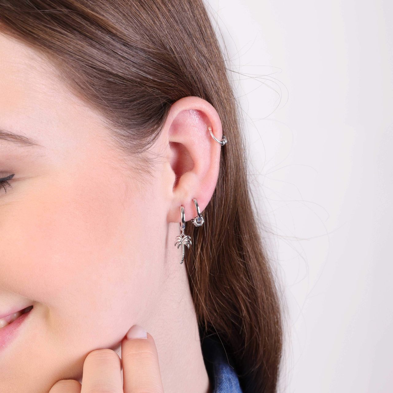 Silbernes Fake-Piercing, bearbeitet 10,5, Bali