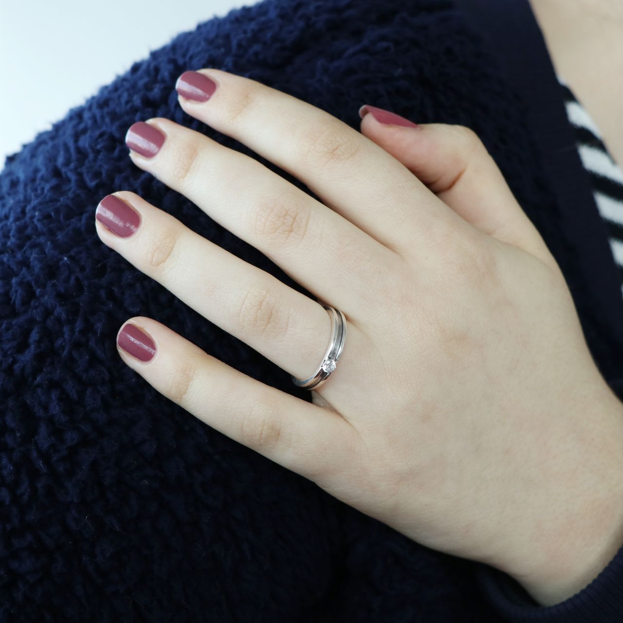 Silberner Ring mit Zirkonia Bali