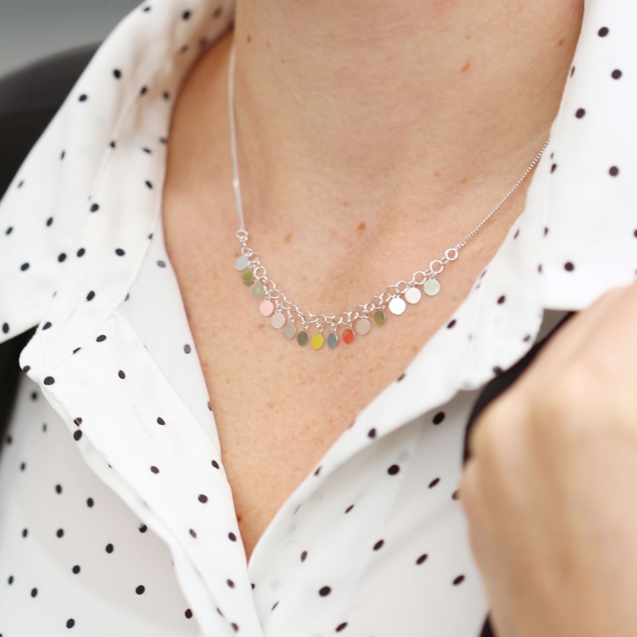 Gerecycled zilveren ketting disc bedels Bali