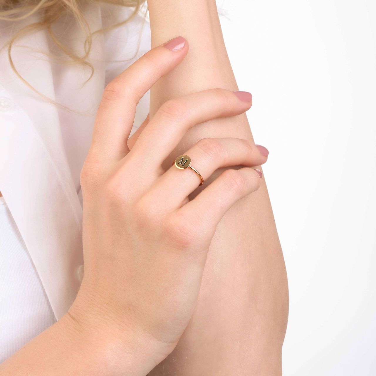 Zilveren goldplated ring voor dames