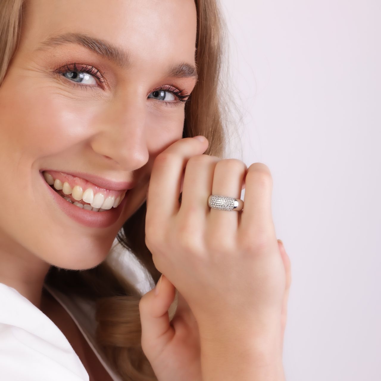Zilveren ring pave met zirkonia