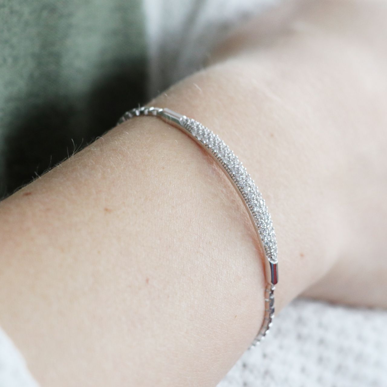 Zilveren armband pave met zirkonia