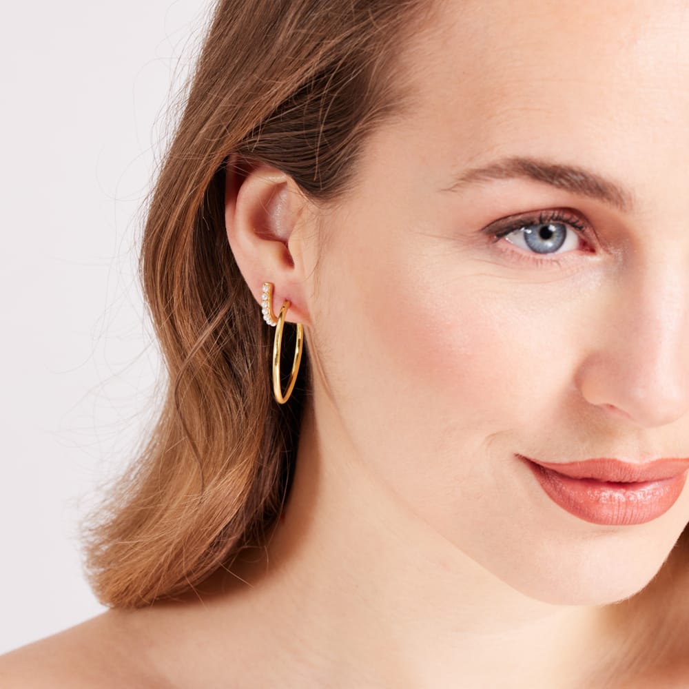 Zilveren goldplated oorringen voor dames