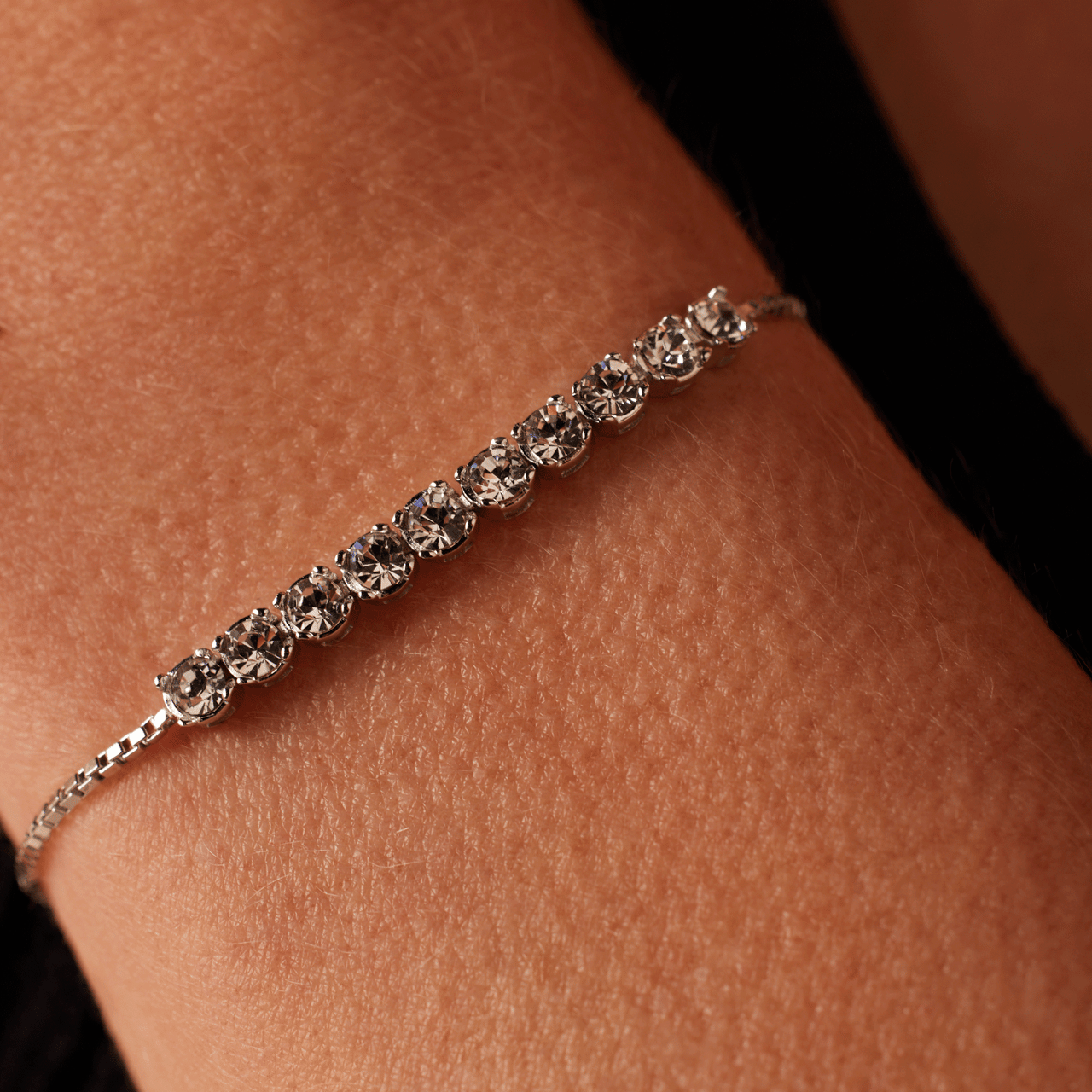 Schmuckset, 925 Silber, Kristall, weiß