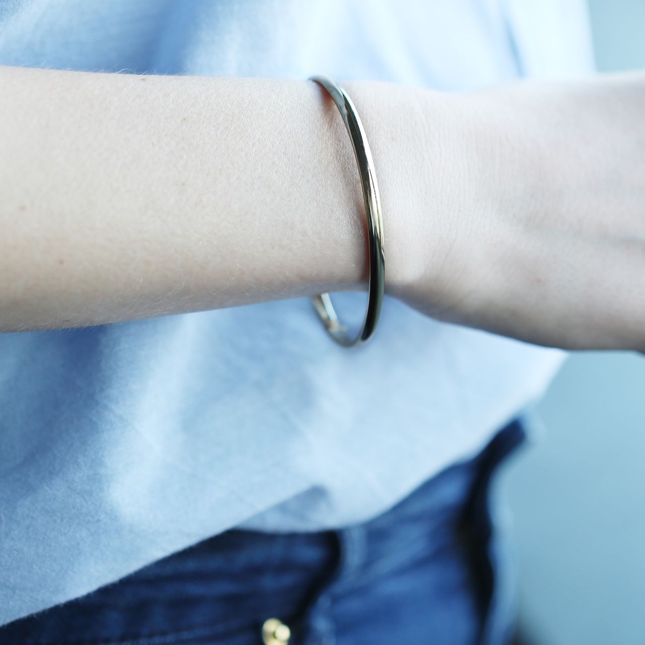 Zilveren armband bangle blackplated 4mm