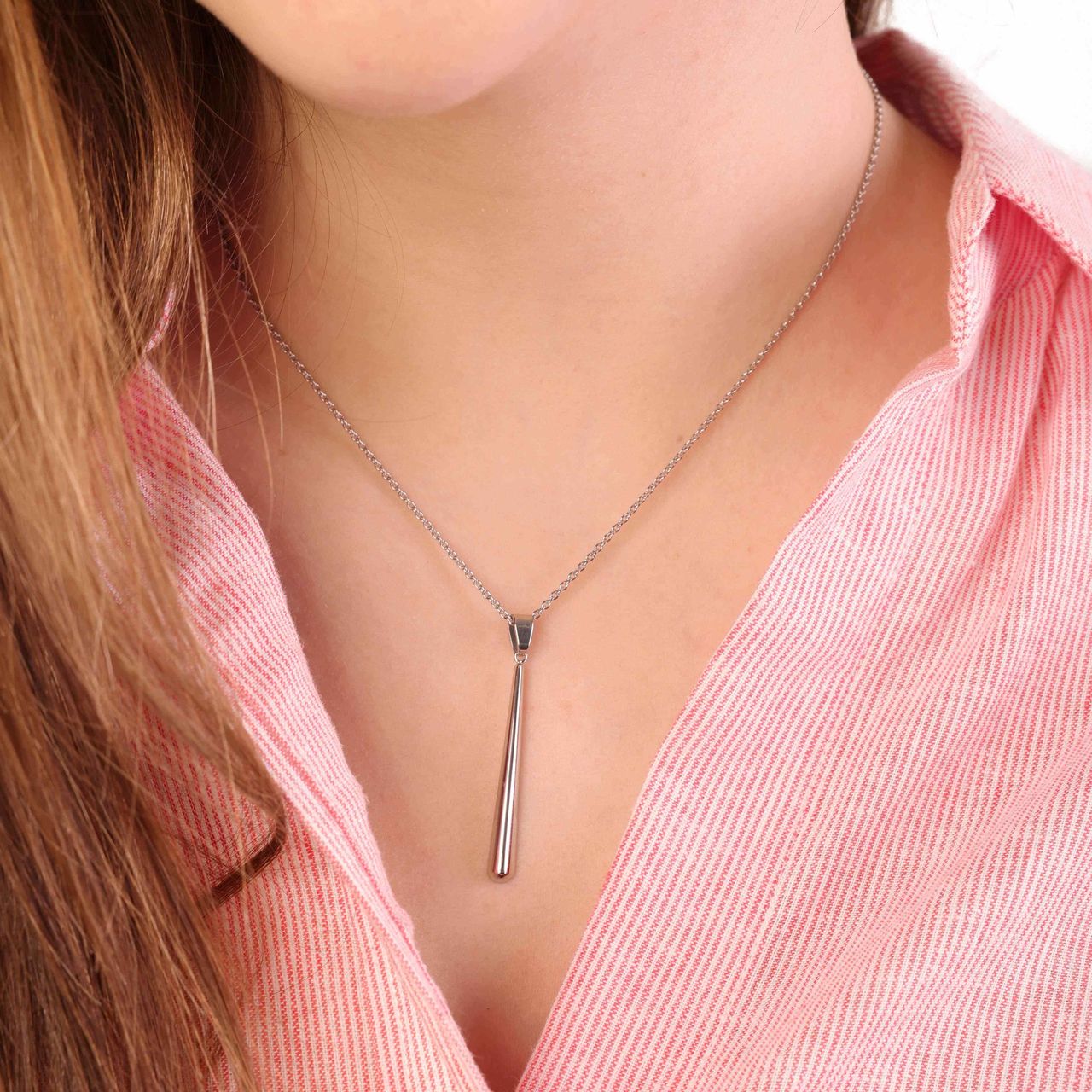 Kette & Anhänger aus Edelstahl, Tropfen