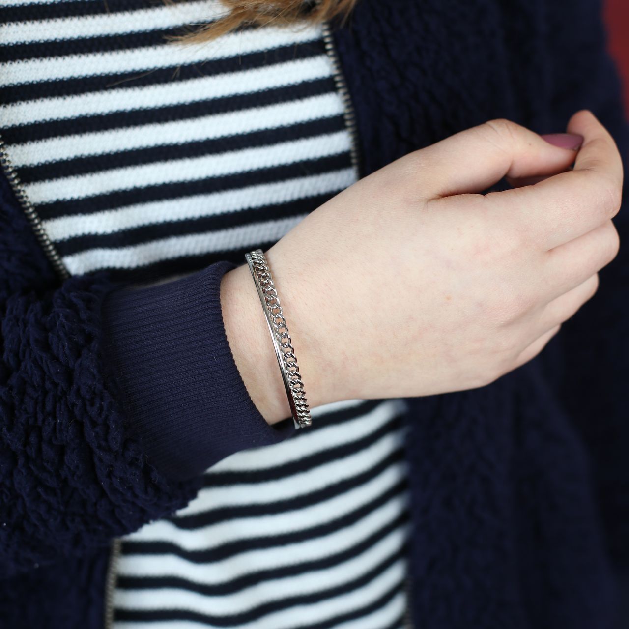 Gerecycled stainless steel armband bangle gourmet