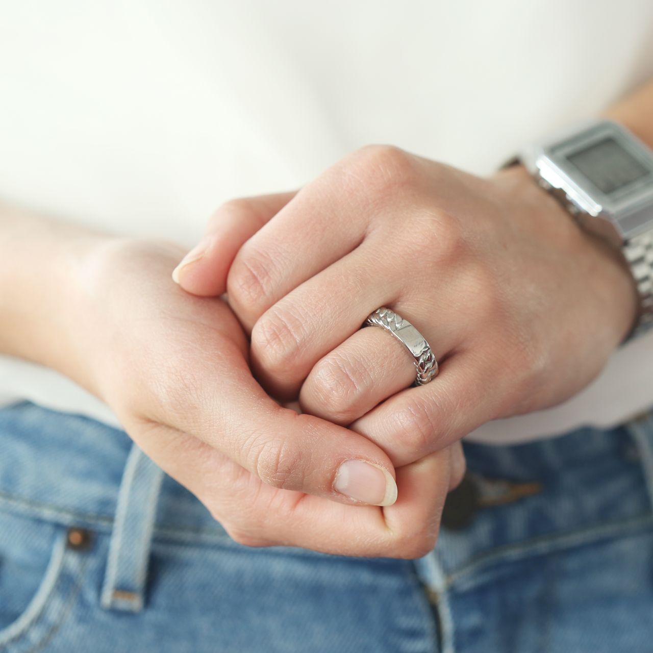 Stainless steel ring gourmetschakel