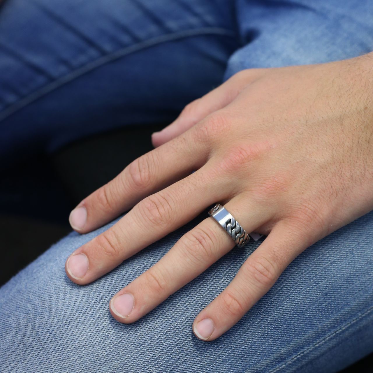 Stainless steel ring schakel mat 7mm