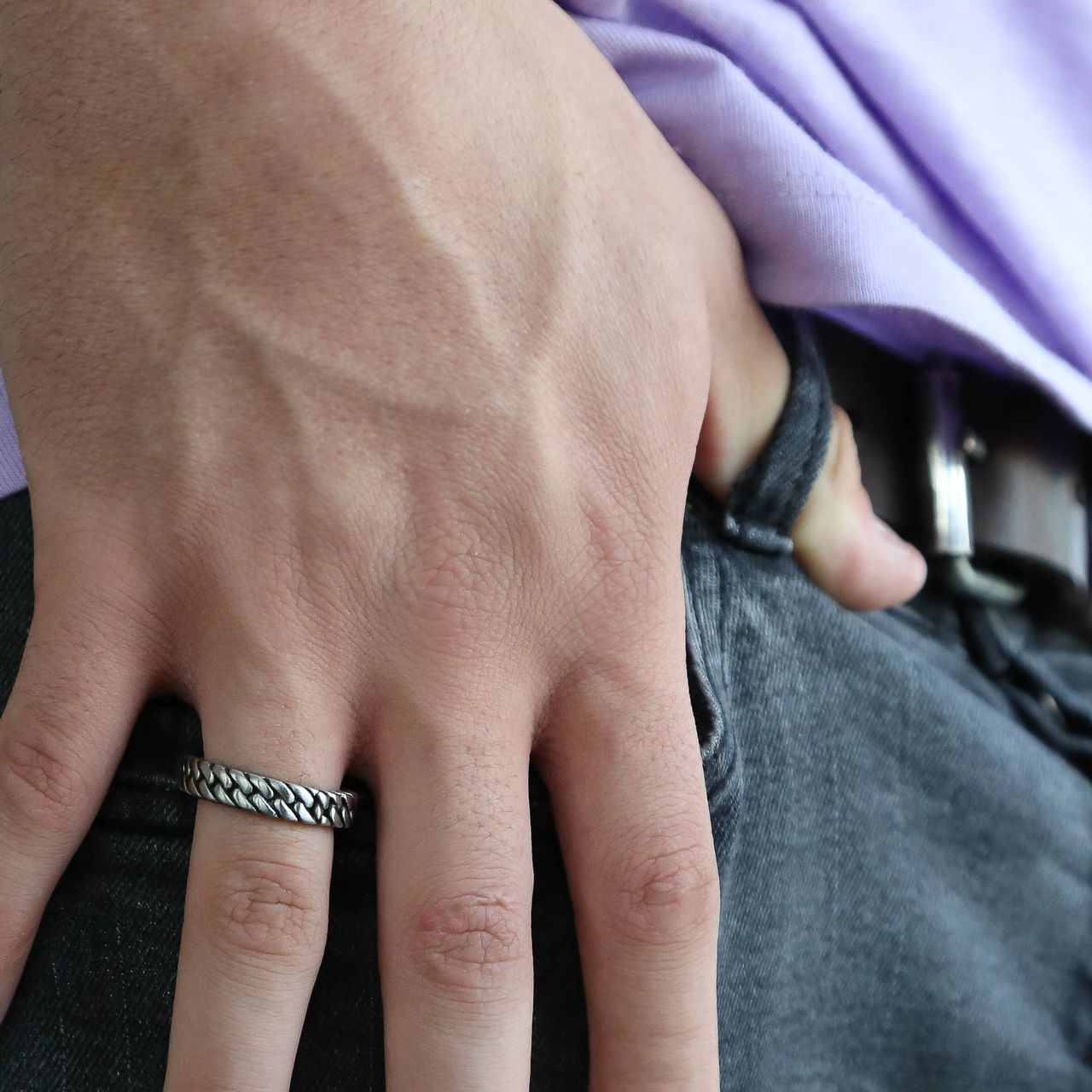 Stainless steel ring schakel mat 7,5mm